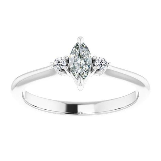 3 Steine Verlobungsring Rund & Marquise Alter Bergmann Echt Diamant 2 Karat - harrychadent.ch