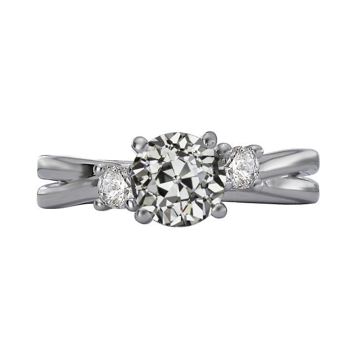3 Steinring Runder Alter Bergmann Echt Diamant Split Shank Schmuck 3,50 Karat - harrychadent.ch