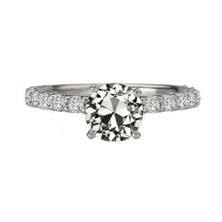 4,50 Karat Runder Alter Minenschliff Echt Diamant-Verlobungsring Krappenset