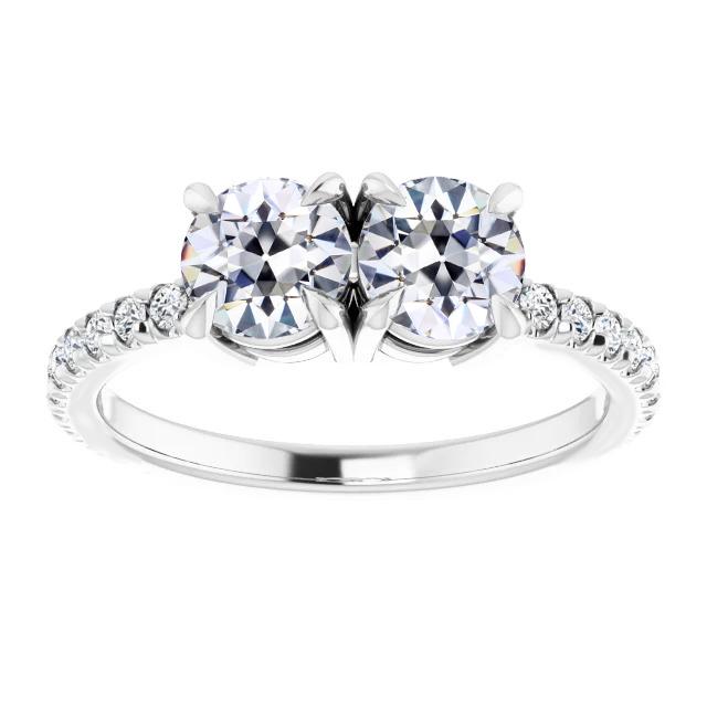 5,50 Karat Damenring Runder Naturliche Diamant körbchensatz Im Alten Minenschliff