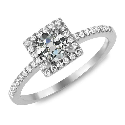 5 Karat Halo Ring Rund Alter Minenschliff Echt Diamant Gold Damenschmuck - harrychadent.ch