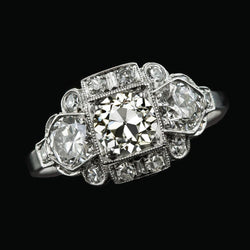 5 Karat Old Cut Runder Echt Diamantring Milgrain Shank Damenschmuck
