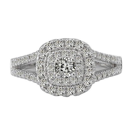6 Karat Double Halo Old Mine Cut Echt Diamantring Split Shank Schmuck - harrychadent.ch