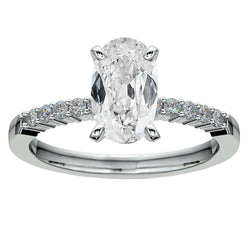 7 Karat ovaler Echt Diamantring