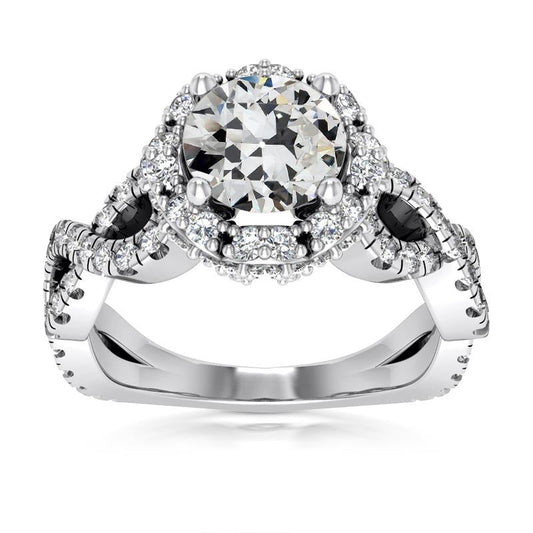 8,50 Karat Halo Runden Alter Bergmann Echt Diamant Prong Infinity Style