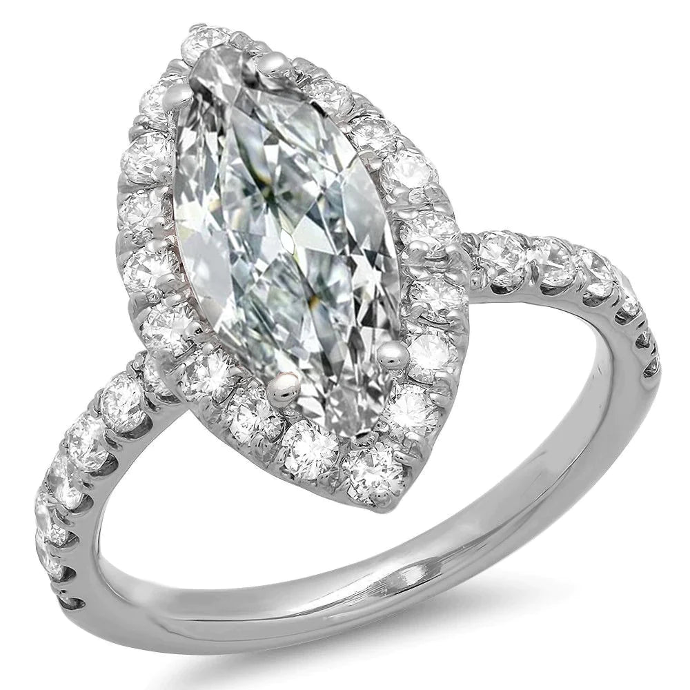 9 Karat Marquise-Naturliche Diamantring