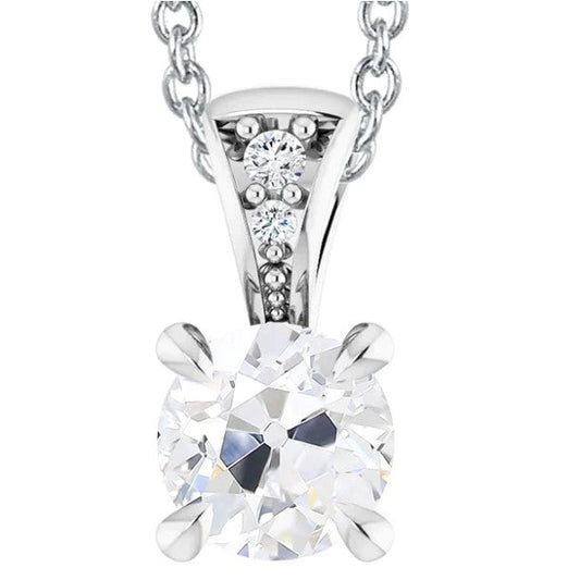 Adlerkralle Zinken Altschliff Echt Diamant-Anhänger Weißgold 14 Karat 5 Karat