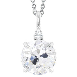 Adlerkralle Zinken Birne Altschliff Naturlich Diamant Anhänger Weißgold 14K 5,50 Ct