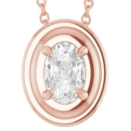echter oval diamant 5Karat anhänger Vorderansicht