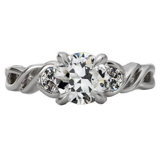 Adlerkralle Zinken Ring Mit 3 Steinen Old Miner Echt Diamond Twisted Shank 4 Ct