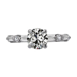 Alter Bergmann & Baguette Natürlich Diamant Gold Jubiläumsring Krappenset 5 Karat