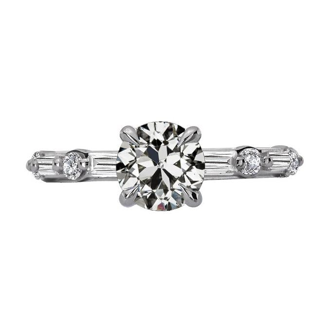 Alter Bergmann & Baguette Natürlich Diamant Gold Jubiläumsring Krappenset 5 Karat