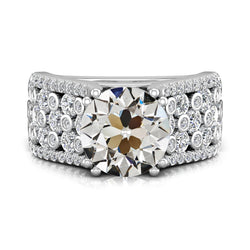 Alter Bergmann Echt Diamant Ehering Mehrreihig Akzente Krappen Set 7,50 Karat