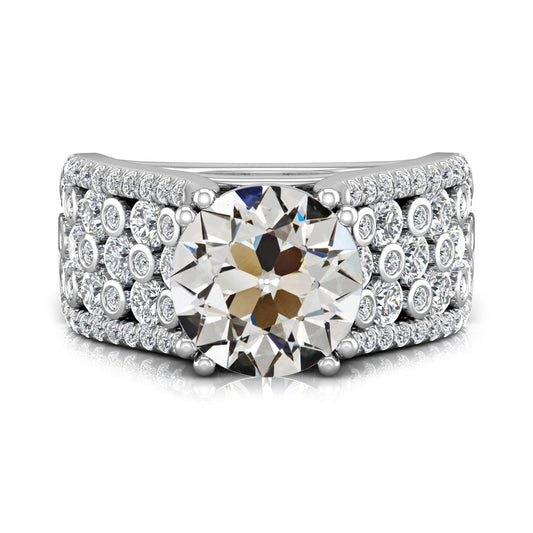 Alter Bergmann Echt Diamant Ehering Mehrreihig Akzente Krappen Set 7,50 Karat - harrychadent.ch