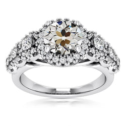 Alter Bergmann Echt Diamant Halo Ring Kathedrale Set Goldschmuck 7 Karat