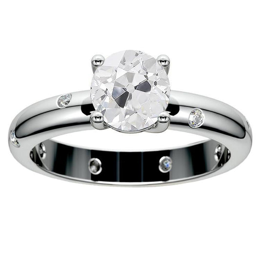 Alter Bergmann Echt Diamanten Verlobungsring mit Akzenten 3 Karat Gold Gypsy Flush Set - harrychadent.ch
