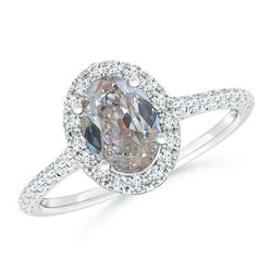 Altschliff Echt Diamant-Halo-Ring mit Rundschliff-Akzenten 2,75 Karat Gold