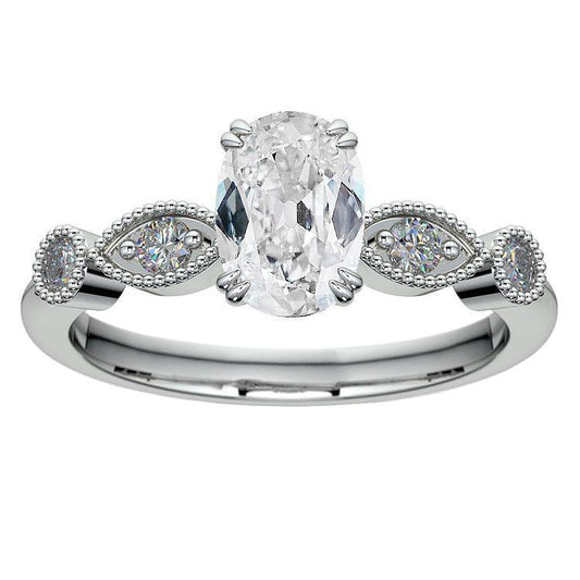 Antik-Stil Jubiläumsring Oval alter Bergmann Echt Diamanten Doppelstift 3.75 Karat - harrychadent.ch