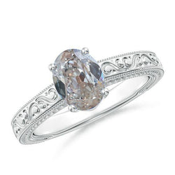 Antik-Stil Solitär Oval alter Bergmann Gold Natürlich Diamantring 1,50 Karat