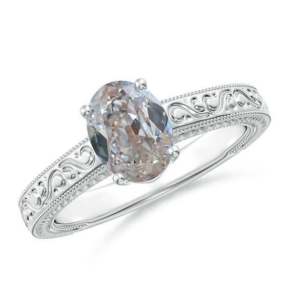 Antik-Stil Solitär Oval alter Bergmann Gold Natürlich Diamantring 1,50 Karat - harrychadent.ch