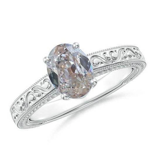 Antik-Stil Solitär Oval alter Bergmann Gold Natürlich Diamantring 1,50 Karat - harrychadent.ch