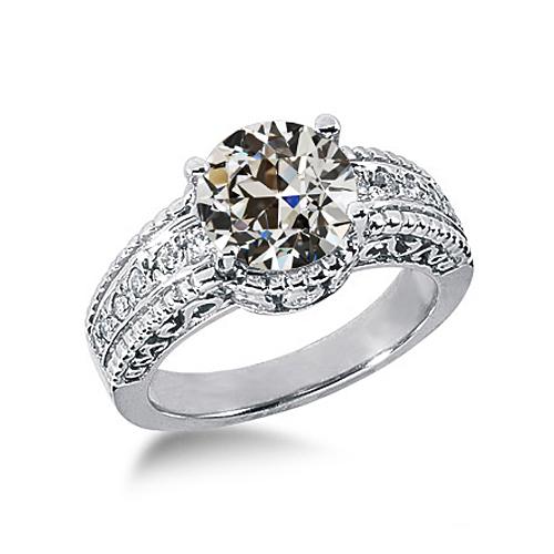 Antiker Damenring Alter Bergmann Echt Diamant Gold 2,50 Karat Schmuck