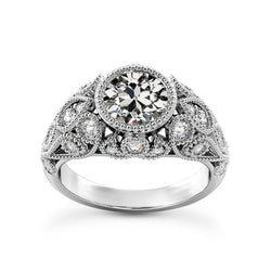 Antiker Runder Alter Bergmann Echt Diamant Ehering 4 Karat Schmuck