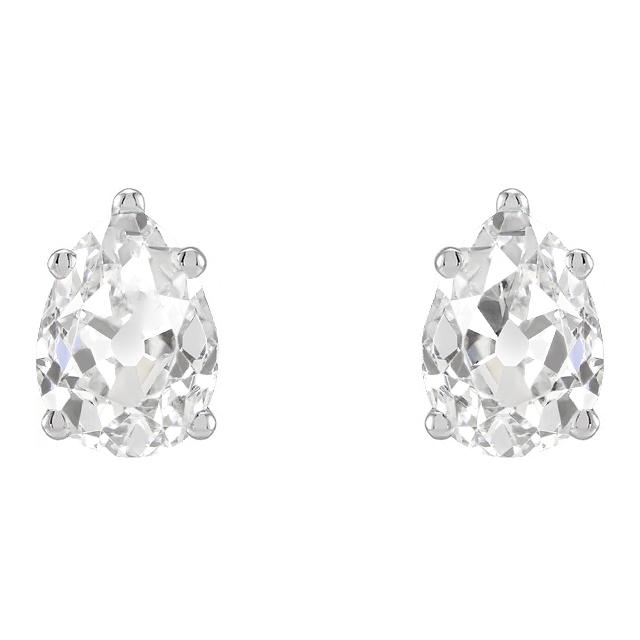 Birne Alter Bergmann Naturlich Diamant Gold Ohrstecker Solitär Ohrringe 6 Karat - harrychadent.ch