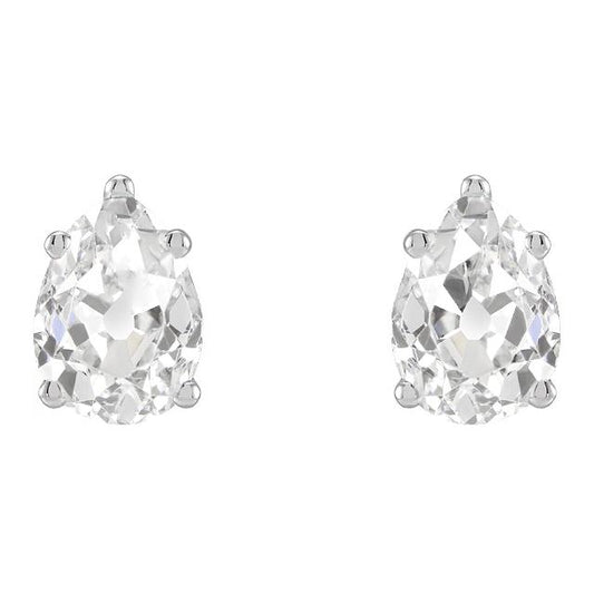 Birne Alter Bergmann Naturlich Diamant Gold Ohrstecker Solitär Ohrringe 6 Karat - harrychadent.ch