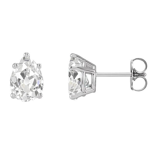 Birne Alter Bergmann Naturlich Diamant Gold Ohrstecker Solitär Ohrringe 6 Karat P1 - harrychadent.ch