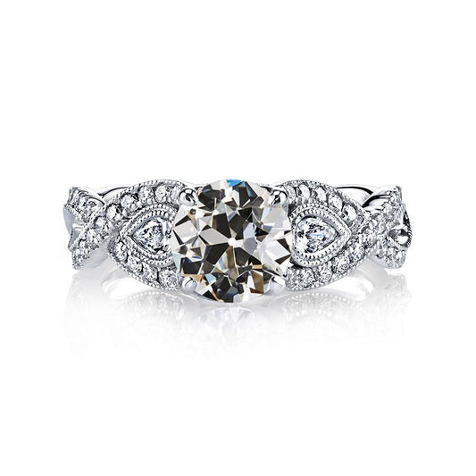 Birne Altschliff Naturlich Diamant Ehering Milgrain Infinity Style 4 Karat - harrychadent.ch