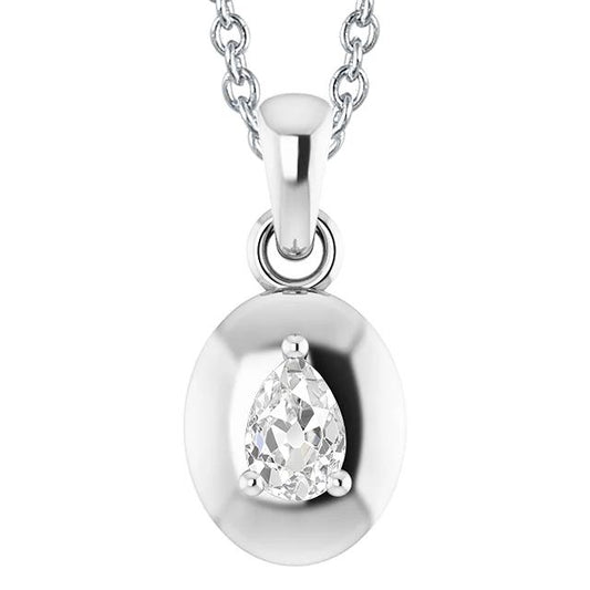 Birne Old Mine Cut Naturliche Diamant Anhänger Weißgold 14K 1,50 Karat