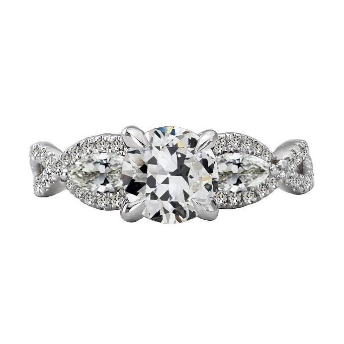 Birne & Rund Alter Bergmann Echt Diamantring Infinity Style 7 Karat