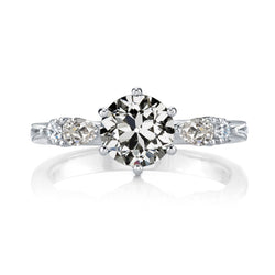 Birne & Runder Alter Minenschliff Echt Diamantring 14K Weißgold 4 Karat