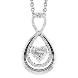 Birnenförmiger Echt Diamant Anhänger Rund & Herz Alter Bergmann 3.50 Karat 14K