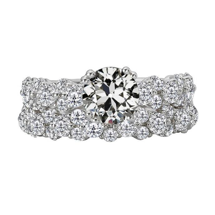 Cluster Natürlich Diamant-Verlobungsring-Set Alter Bergmann 14K Gold 6 Karat - harrychadent.ch