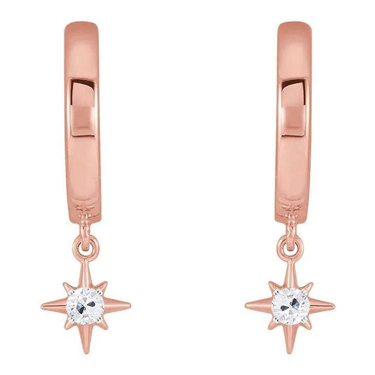 Creolen Mit Echt Diamanten 1 Karat Alter Bergmann Twinkling Star Style Roségold - harrychadent.ch