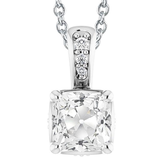 Damen-Natürlich Diamant-Anhänger Mit Kautionskissen Alter Bergmann 6 Karat Zinken-Set