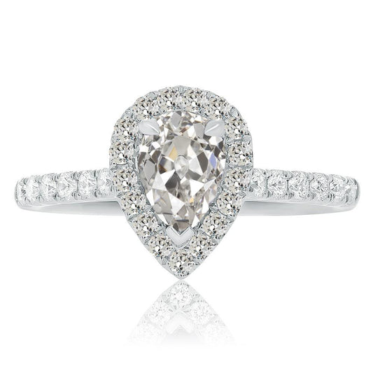 Damen Birne Alter Bergmann Echt Diamant Halo Ring 5,50 Karat Goldschmuck