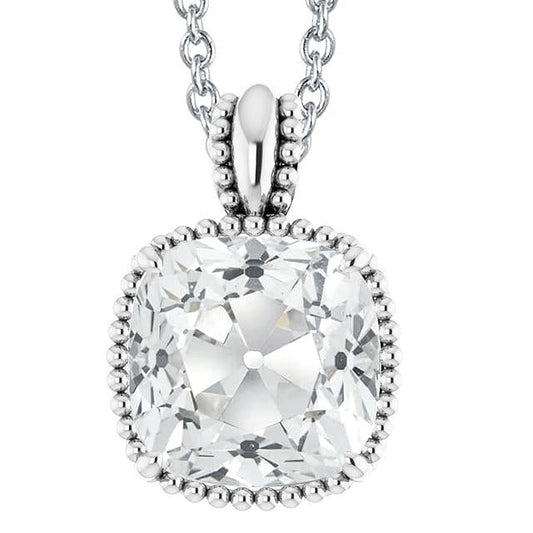 Damen Echt Diamant Anhänger Kissen Alter Bergmann Beaded Style 5 Karat 14K - harrychadent.ch