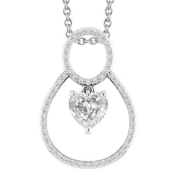 Damen Echt Diamant Anhänger Rund & Herz Old Cut 3,50 Karat