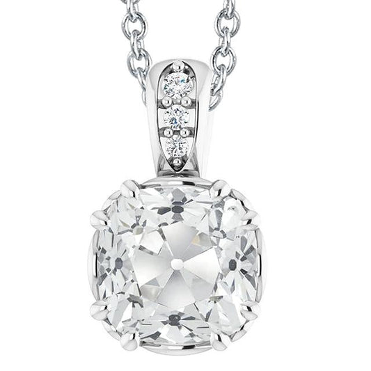 Damen Echt Diamant Anhänger Rund & Kissen Alter Bergmann 5.50 Karat - harrychadent.ch