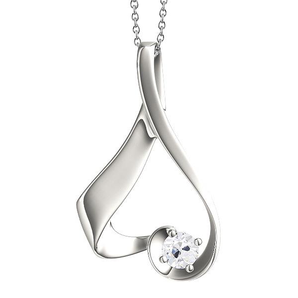 Damen Echt Diamant Herzförmiger Anhänger Rund Old Cut 1 Karat - harrychadent.ch