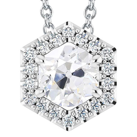 Damen Halo Echt Diamant Anhänger Rund Alter Bergmann 7,50 Karat Schmuck - harrychadent.ch