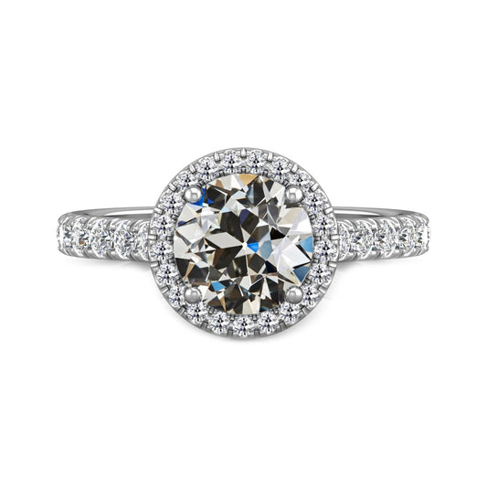 Damen Halo Ehering Old Mine Cut Echt Diamant Krappen Set 4,50 Karat - harrychadent.ch