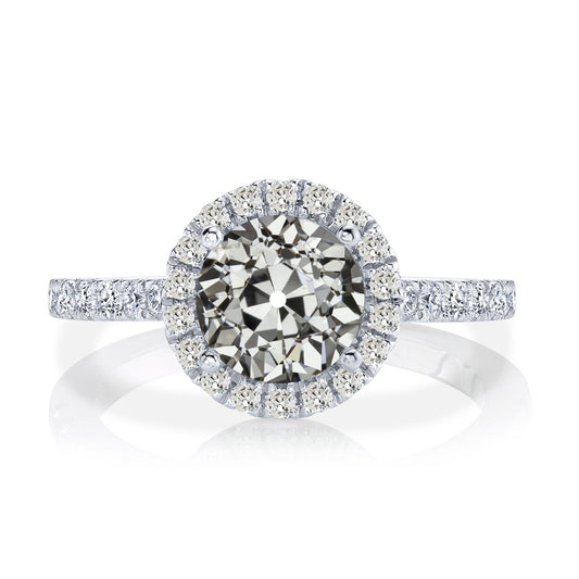 Damen Halo Ehering Runder Alter Minenschliff Naturlich Diamant 5,50 Karat - harrychadent.ch