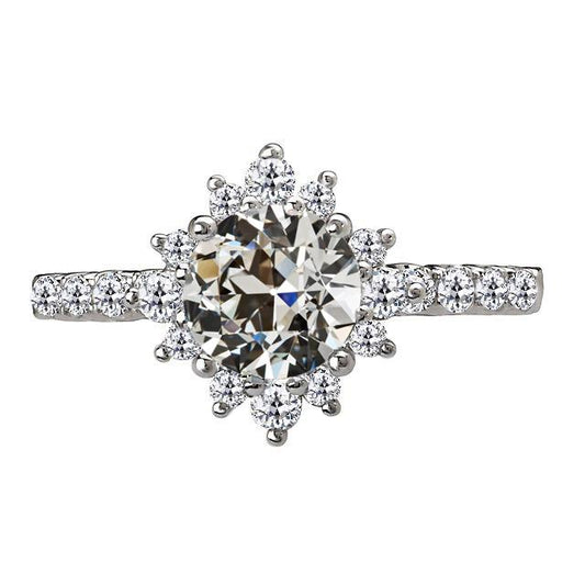 Damen Halo Ring Rund Alter Minenschliff Echt Diamant Star Style 5,50 Karat - harrychadent.ch