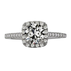Damen Halo Ring Runder Alter Bergmann Natürlich Diamant Mit Akzenten 5 Karat