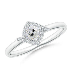 Damen Halo Verlobungsring Old Cut Kissen Echt Diamant 2.25 Karat