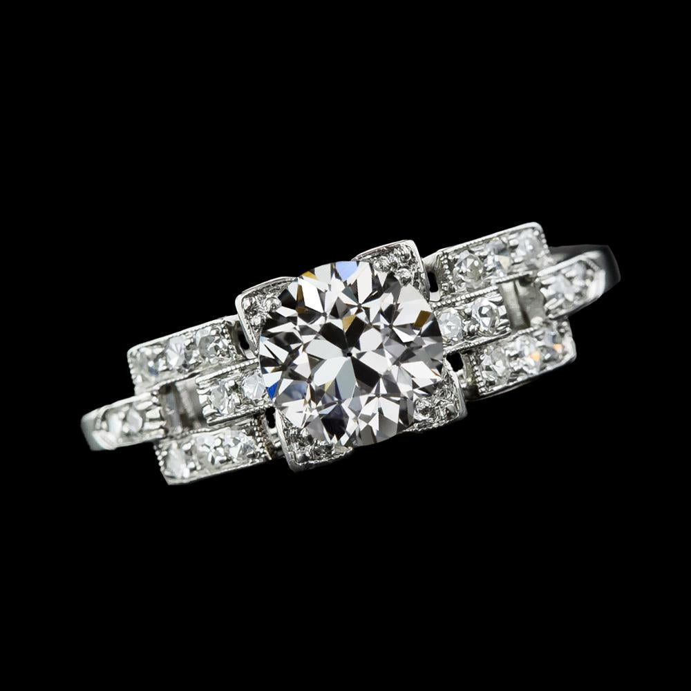 Damen Jubiläumsring Old Cut Runden Echt Diamants 3,25 Karat Milgrain
